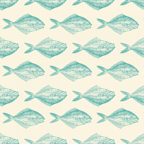 Fish Pattern White Modern Wood Framed Art Print by Murdock, Ramona