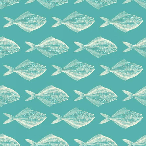 Fish Pattern White Modern Wood Framed Art Print with Double Matting by Murdock, Ramona