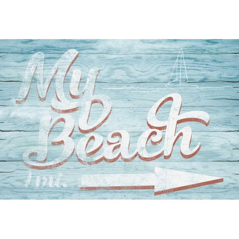My Beach White Modern Wood Framed Art Print by Murdock, Ramona