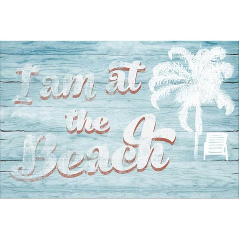 I Am at the Beach White Modern Wood Framed Art Print by Murdock, Ramona