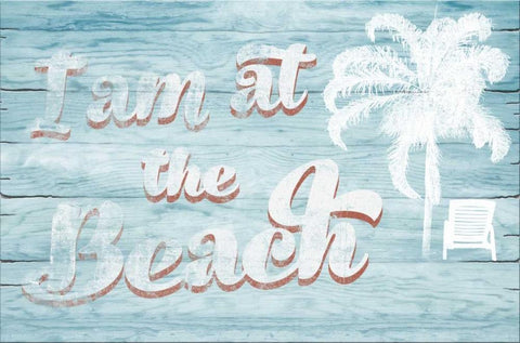 I Am at the Beach Black Ornate Wood Framed Art Print with Double Matting by Murdock, Ramona