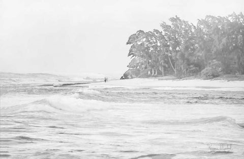 Walkin the Beach Black Ornate Wood Framed Art Print with Double Matting by Murdock, Ramona