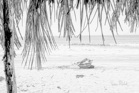 Beached Up White Modern Wood Framed Art Print with Double Matting by Murdock, Ramona