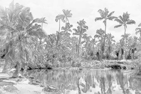 In Let Beach White Modern Wood Framed Art Print with Double Matting by Murdock, Ramona