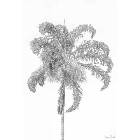 Swaying Palm III White Modern Wood Framed Art Print by Murdock, Ramona