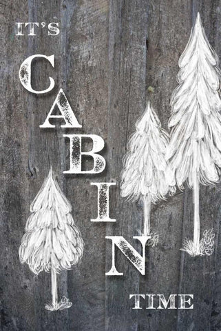 Its Cabin Time White Modern Wood Framed Art Print with Double Matting by Murdock, Ramona