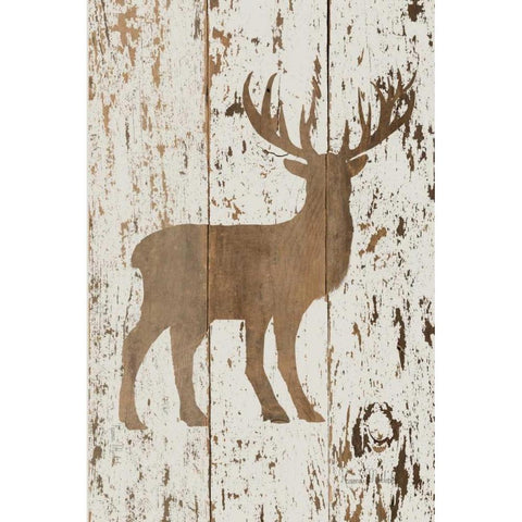 Deer in Reverse Gold Ornate Wood Framed Art Print with Double Matting by Murdock, Ramona