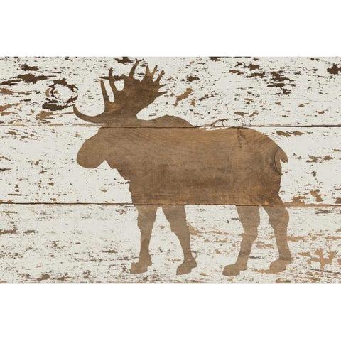 Moose in Reverse White Modern Wood Framed Art Print by Murdock, Ramona