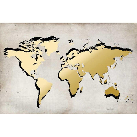 World Map White Modern Wood Framed Art Print by Murdock, Ramona