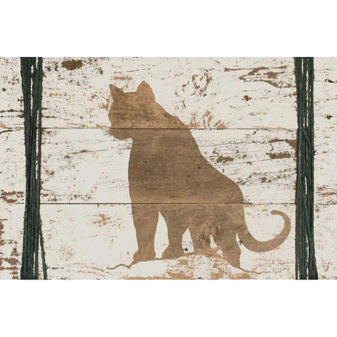 Cougar in Reverse Black Modern Wood Framed Art Print by Murdock, Ramona