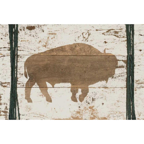 Buffalo in Reverse Black Modern Wood Framed Art Print by Murdock, Ramona