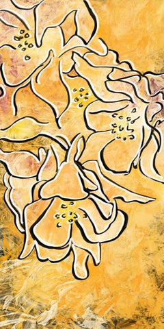 Floral Panel I White Modern Wood Framed Art Print with Double Matting by Murdock, Ramona