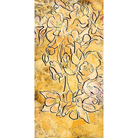 Floral Panel II White Modern Wood Framed Art Print by Murdock, Ramona