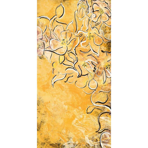 Floral Panel III Black Modern Wood Framed Art Print with Double Matting by Murdock, Ramona