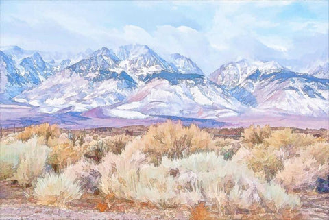 High Desert Vista III White Modern Wood Framed Art Print with Double Matting by Murdock, Ramona