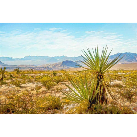 Utah Desert Yucca Gold Ornate Wood Framed Art Print with Double Matting by Murdock, Ramona