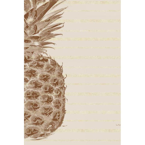 Left Side Pineapple Gold Ornate Wood Framed Art Print with Double Matting by Murdock, Ramona