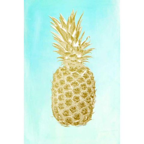 Pineapple Gold Black Modern Wood Framed Art Print by Murdock, Ramona