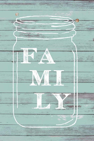 Family Mason Jar Black Ornate Wood Framed Art Print with Double Matting by Murdock, Ramona