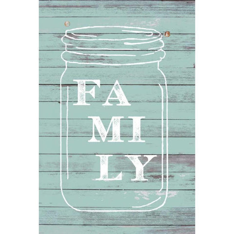 Family Mason Jar Black Modern Wood Framed Art Print by Murdock, Ramona