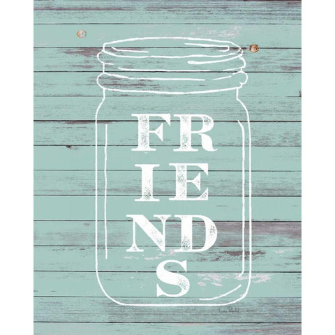 Friends Mason Jar White Modern Wood Framed Art Print by Murdock, Ramona