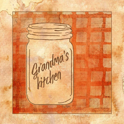 Grandmas Kitchen Black Ornate Wood Framed Art Print with Double Matting by Murdock, Ramona