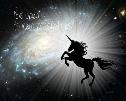 Be Open to New Possibilities Black Ornate Wood Framed Art Print with Double Matting by Murdock, Ramona