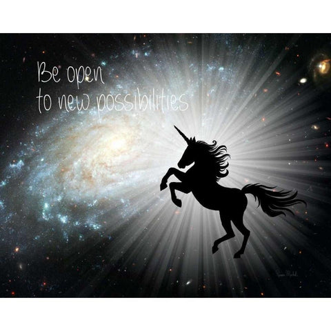 Be Open to New Possibilities Black Modern Wood Framed Art Print by Murdock, Ramona