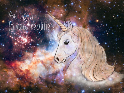 Be Open to New Realities Black Ornate Wood Framed Art Print with Double Matting by Murdock, Ramona