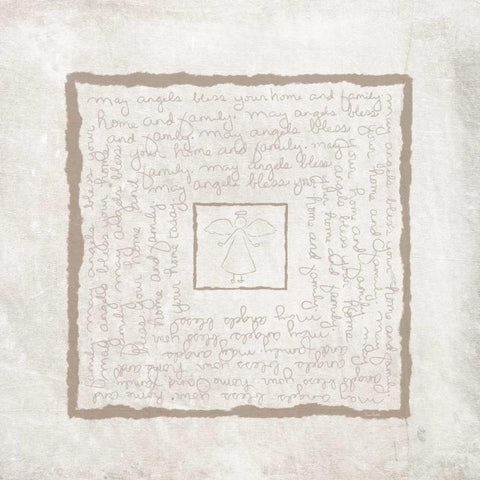 Angels Bless Your Home Black Ornate Wood Framed Art Print with Double Matting by Murdock, Ramona