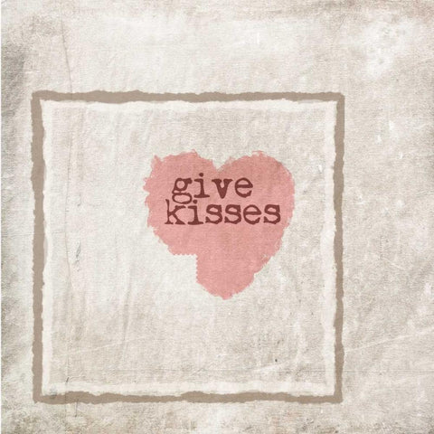 Give Kisses Black Modern Wood Framed Art Print with Double Matting by Murdock, Ramona