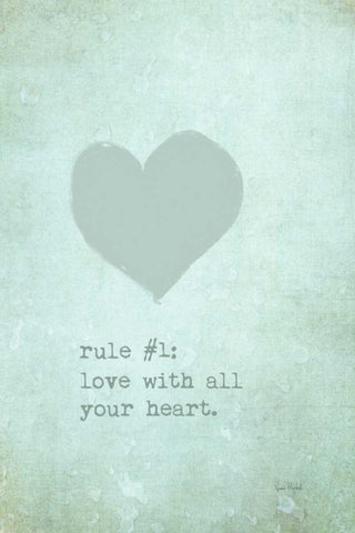 Love with All Your Heart White Modern Wood Framed Art Print with Double Matting by Murdock, Ramona