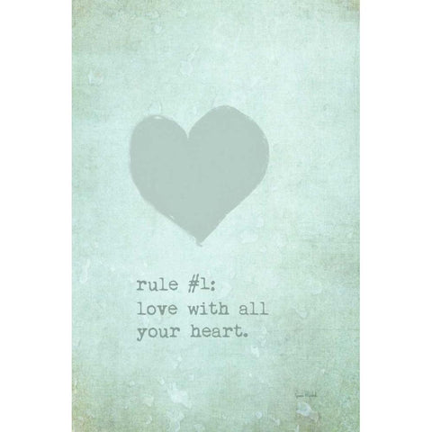 Love with All Your Heart Gold Ornate Wood Framed Art Print with Double Matting by Murdock, Ramona