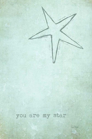 You Are My Star White Modern Wood Framed Art Print with Double Matting by Murdock, Ramona