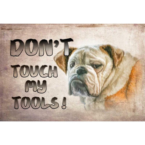 Dont Touch My Tools White Modern Wood Framed Art Print by Murdock, Ramona