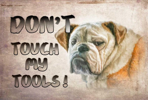 Dont Touch My Tools Black Ornate Wood Framed Art Print with Double Matting by Murdock, Ramona