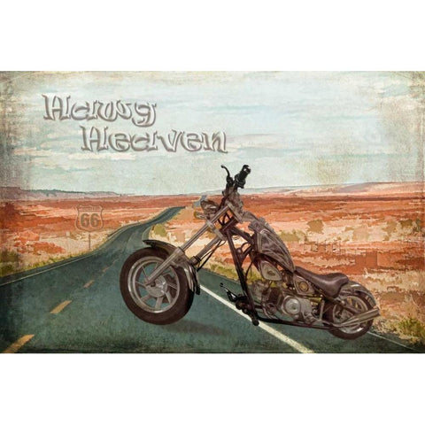 Hawg Heaven Black Modern Wood Framed Art Print by Murdock, Ramona