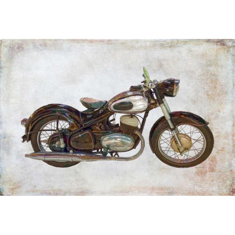 Ardie Motorcycle Black Modern Wood Framed Art Print with Double Matting by Murdock, Ramona