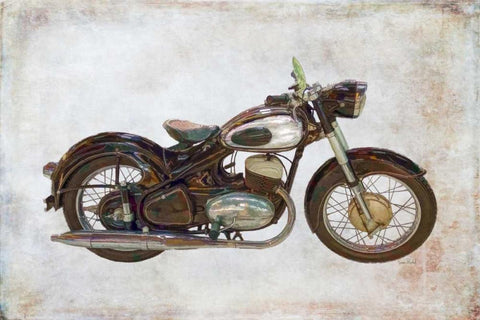 Ardie Motorcycle Black Ornate Wood Framed Art Print with Double Matting by Murdock, Ramona