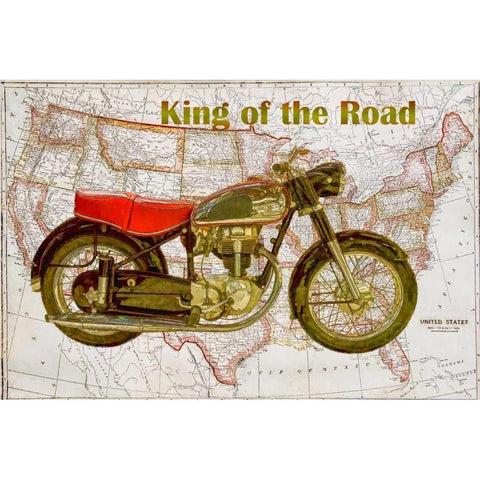 King of the Road Black Modern Wood Framed Art Print with Double Matting by Murdock, Ramona