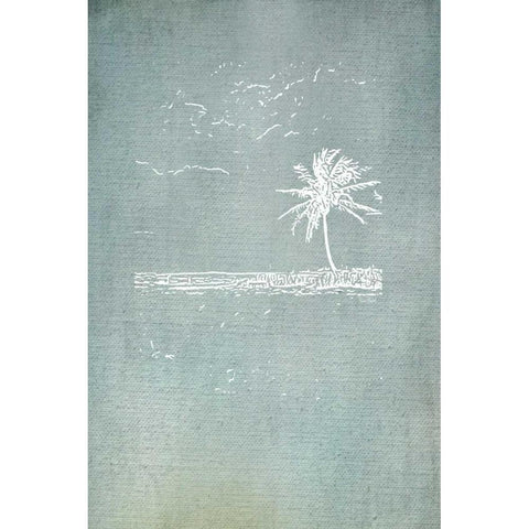 Beach Palm I Black Modern Wood Framed Art Print with Double Matting by Murdock, Ramona
