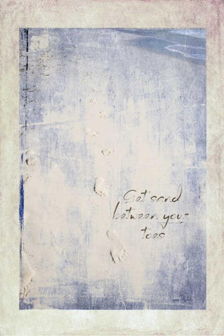 Get Sand Between Your Toes White Modern Wood Framed Art Print with Double Matting by Murdock, Ramona