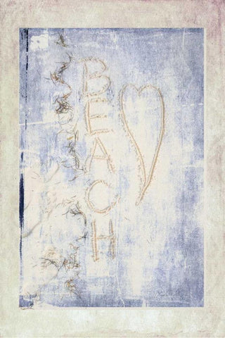 Beach Heart Black Ornate Wood Framed Art Print with Double Matting by Murdock, Ramona