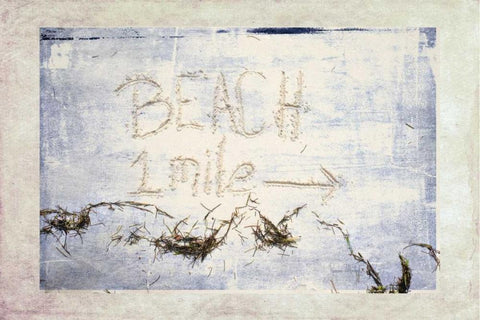 Beach 1 Mile Black Ornate Wood Framed Art Print with Double Matting by Murdock, Ramona