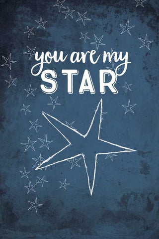 You Are My Star White Modern Wood Framed Art Print with Double Matting by Murdock, Ramona