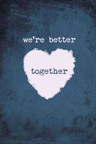 Better Together White Modern Wood Framed Art Print with Double Matting by Murdock, Ramona
