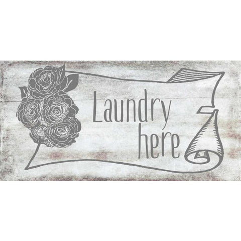 Laundry Here White Modern Wood Framed Art Print by Murdock, Ramona