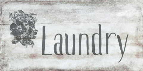 Laundry Floral Black Ornate Wood Framed Art Print with Double Matting by Murdock, Ramona