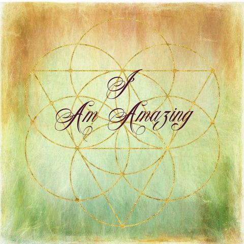 I Am Amazing Gold Ornate Wood Framed Art Print with Double Matting by Murdock, Ramona