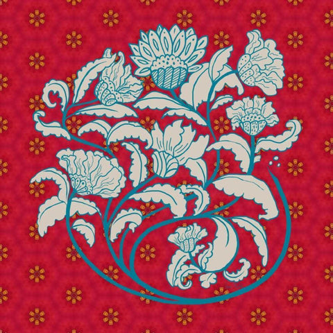 Lotus Motif I White Modern Wood Framed Art Print with Double Matting by Murdock, Ramona